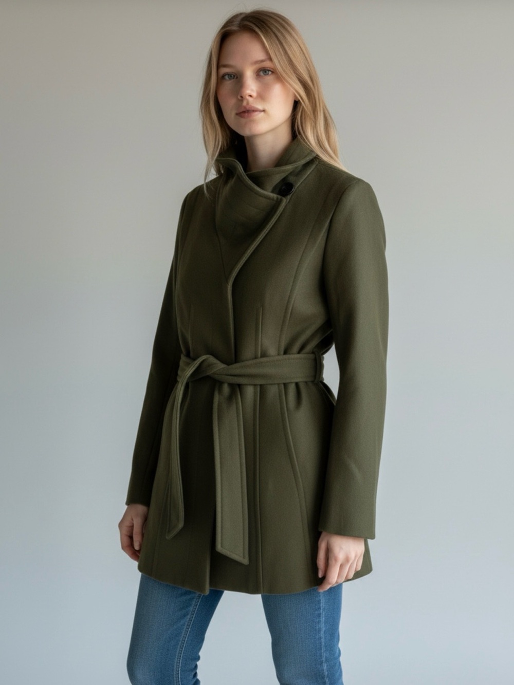 Babaton ‘The Connor Coat’ in Olive Green